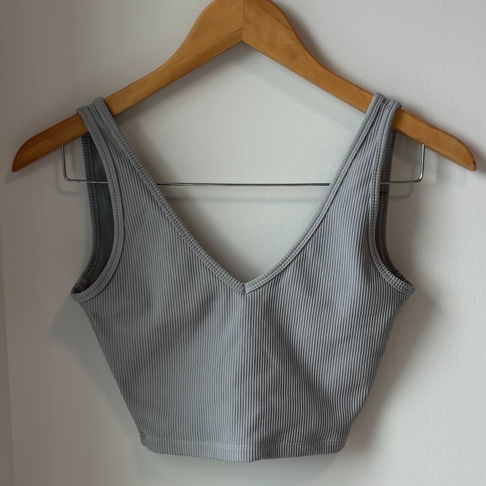 BuffBunny Ribbed Crop top size XS in light grey